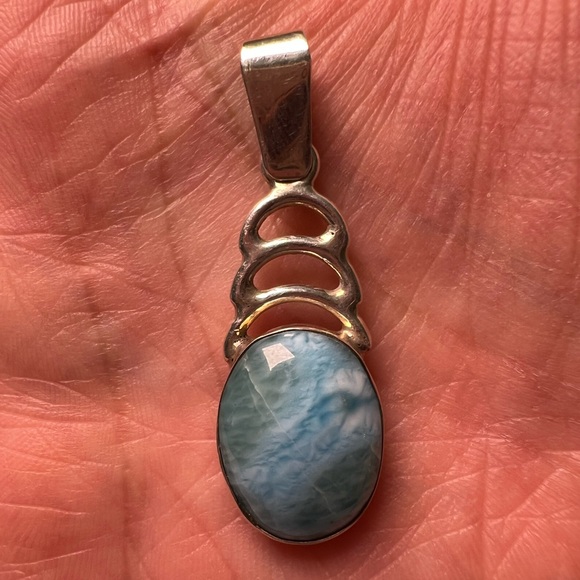 Larimar Sterling Silver 925 Necklace Pendant - Picture 2 of 3
